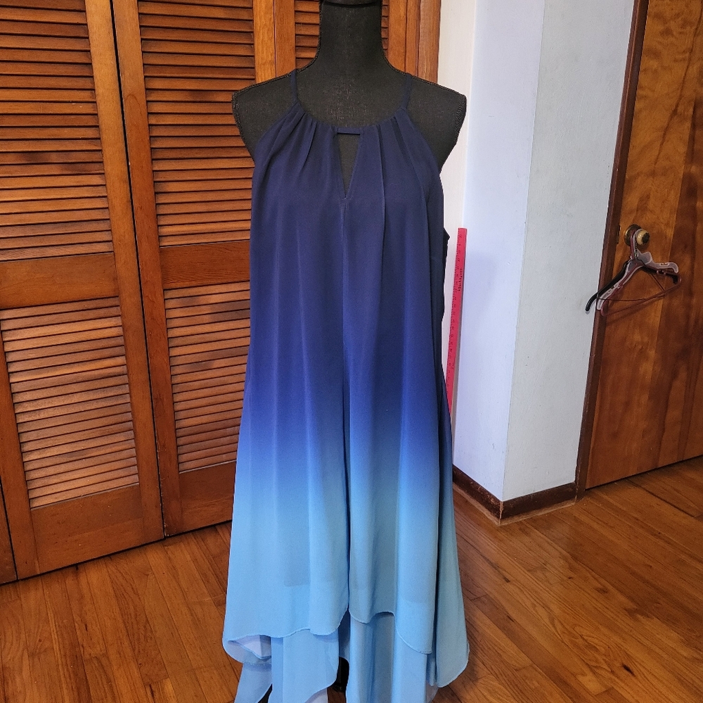 INC International Concepts Blue Halter Maxi Sundress